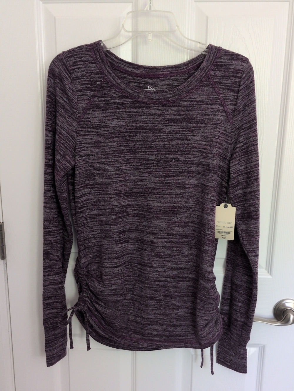 NWT St. John's Bay Active Long Sleeve Crewneck Top - Purple Space Dyed - S